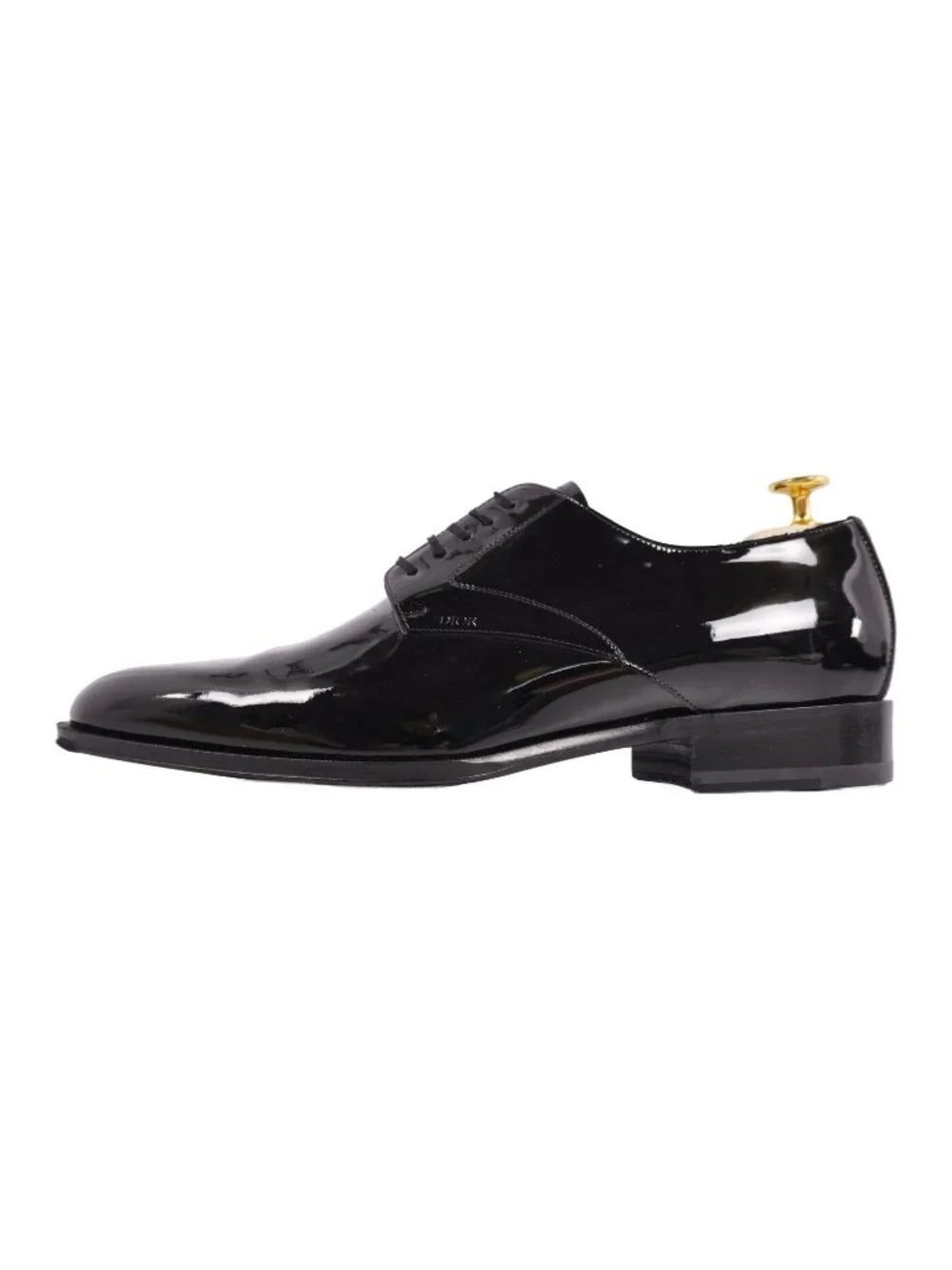 Dior Leather Shoes Derby Patent Black Homme